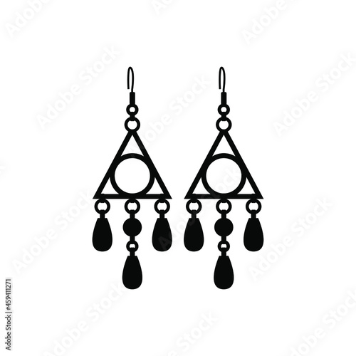 Earrings icon vector. jewelry illustration sign. bijouterie symbol or logo.