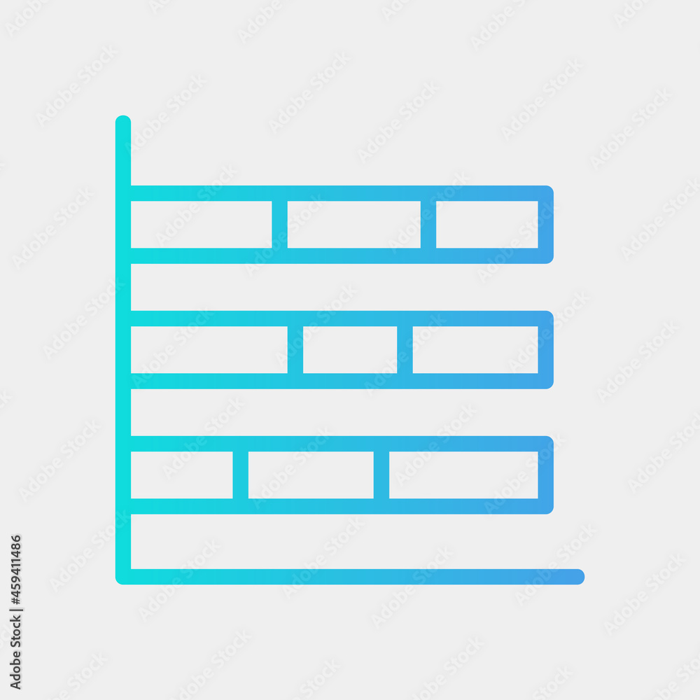Vector illustration of bar chart icon in gradient style for any projects Vector illustration of bar chart icon in gradient style for any projects