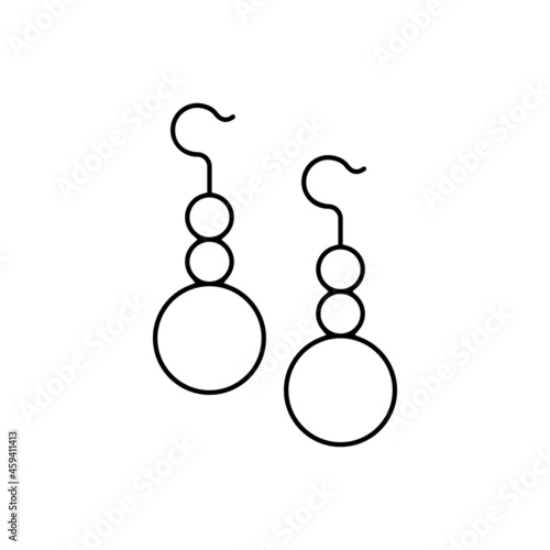 Earrings icon vector. jewelry illustration sign. bijouterie symbol or logo.