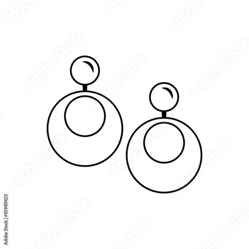 Earrings icon vector. jewelry illustration sign. bijouterie symbol or logo.