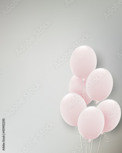 くすみカラーの風船イラスト背景