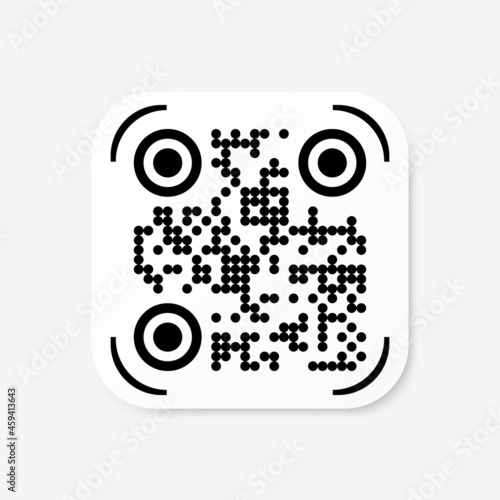 Vector QR code sample for smartphone scanning isolated on white background