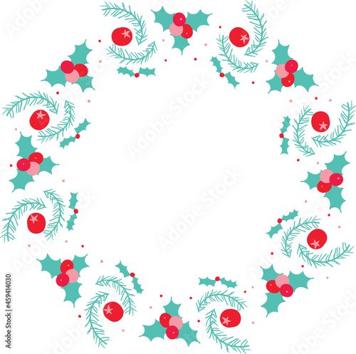 A christmas holiday wreath simple vector clip art
