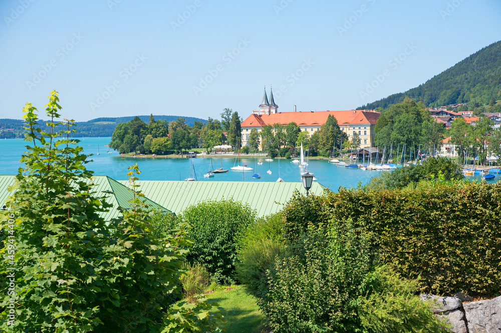tourist resort tegernsee with lake view and famous castle
