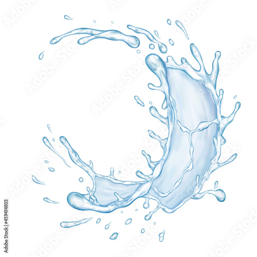 Blue transparent water splash. Isolated vector illustration design
