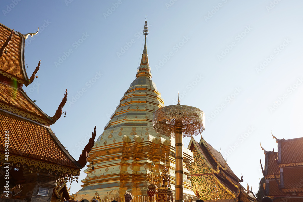 Fototapeta premium Famous temples, architectural appearance. Details closeup, Chiang Mai, Thailand