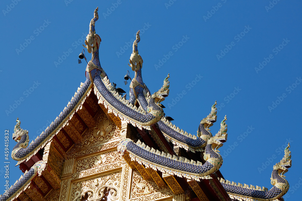 Famous temples, architectural appearance. Details closeup, Thailand