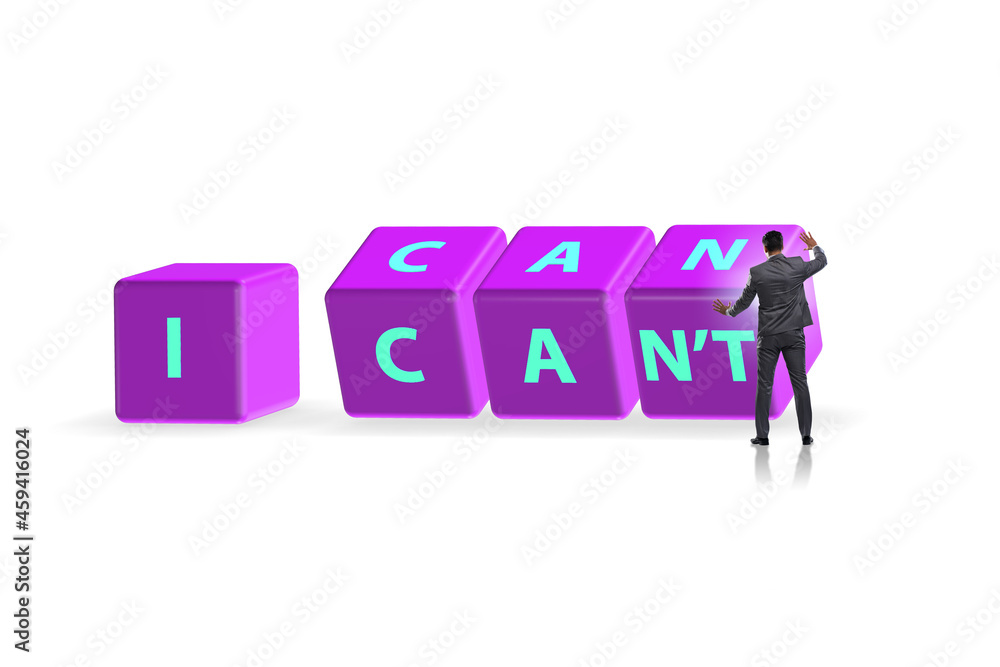 Determination concept with rotating cubes Determination concept with rotating cubes