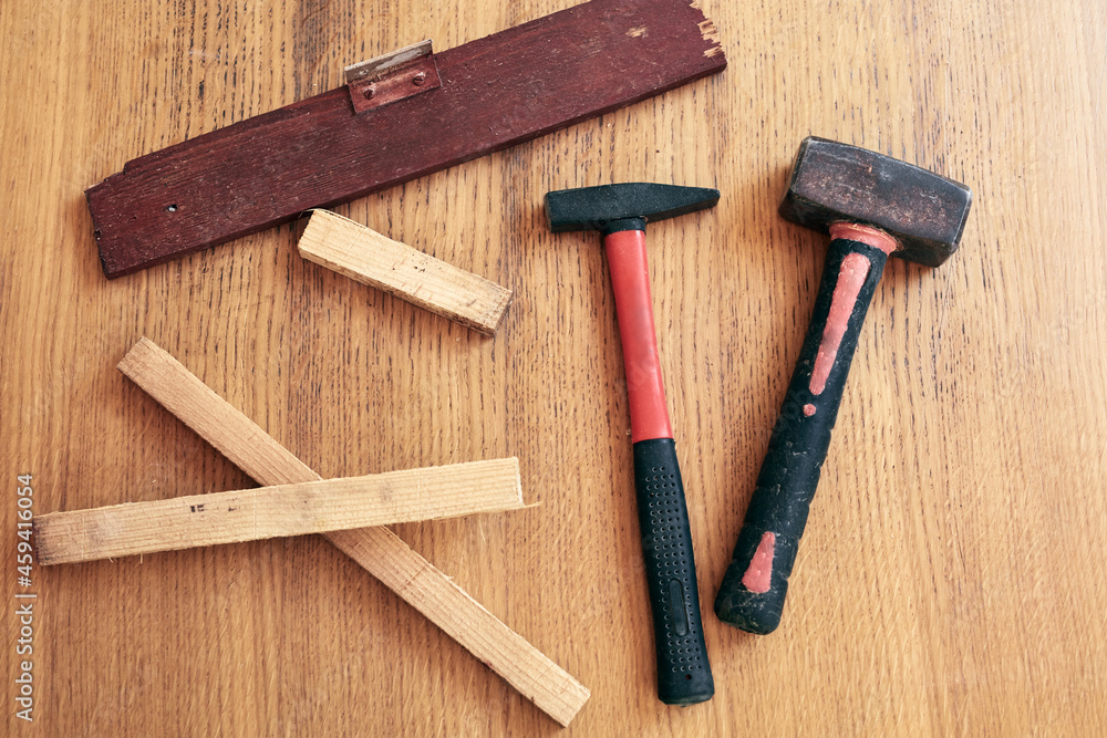 Handyman's miscellaneous tools for fixing furniture and various things.