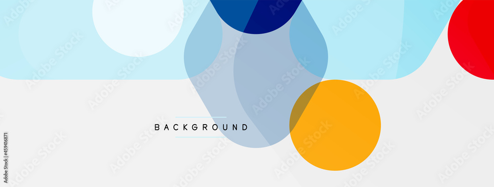Color bubbles and rounded geometric shapes on white. Vector geometric minimal abstract background for wallpaper, banner, background, landing page Color bubbles and rounded geometric shapes on white. Vector geometric minimal abstract background for wallpaper, banner, background, landing page