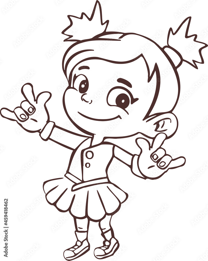 Little girl symbol icon shows gesture class, cool Little girl symbol icon shows gesture class, cool