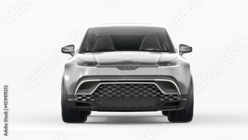 3D rendering of a brand-less generic SUV concept car  