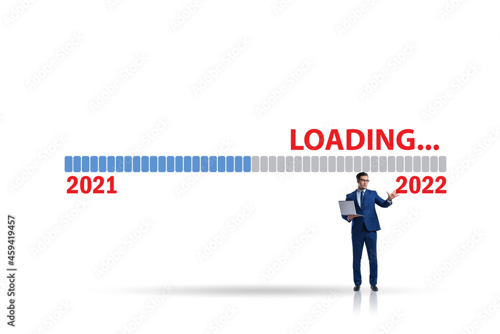 Concept of transitioning from year 2021 to 2022 Concept of transitioning from year 2021 to 2022