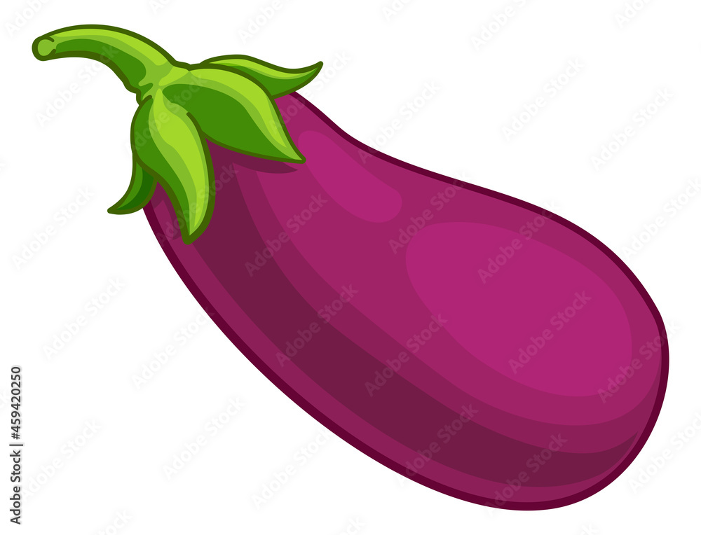 Eggplant Aubergine Vegetable Cartoon Illustration Eggplant Aubergine Vegetable Cartoon Illustration