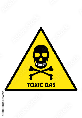 Señal de peligro por emanación de gases tóxico 