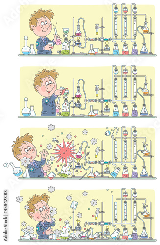 Comic strip of a funny scho...