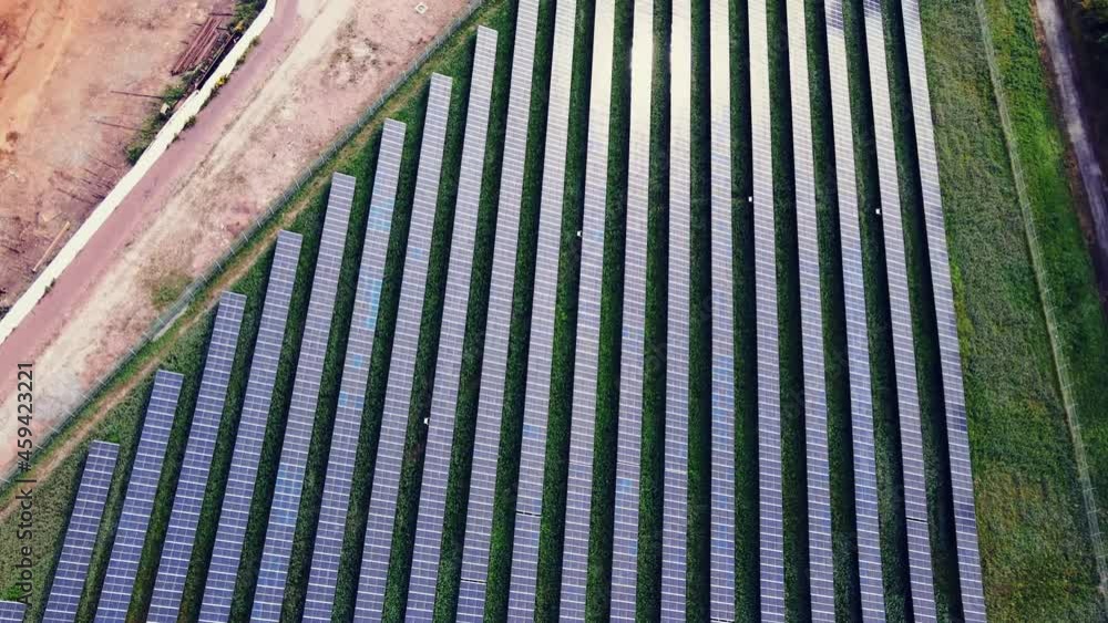 Bird's Eye View Of Solar Panels In Utby, Gothenburg, Sweden - drone shot Bird's Eye View Of Solar Panels In Utby, Gothenburg, Sweden - drone shot