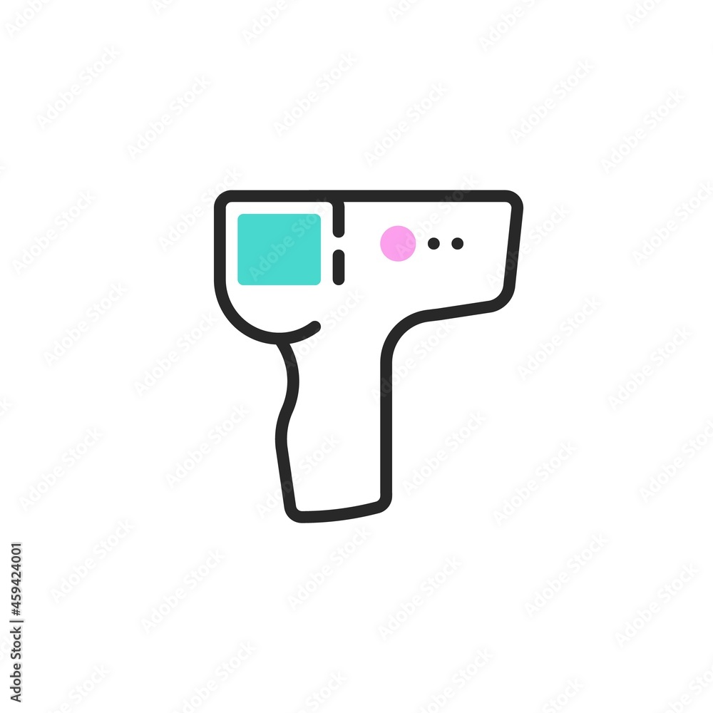 Digital temperature thermometer line icon Digital temperature thermometer line icon