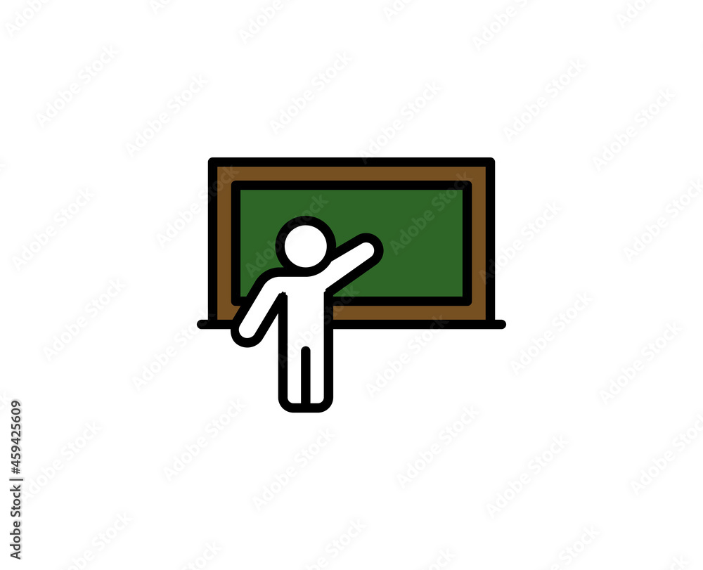 School board line icon. High quality outline symbol for web design or mobile app. Thin line sign for design logo. Color outline pictogram on white background School board line icon. High quality outline symbol for web design or mobile app. Thin line sign for design logo. Color outline pictogram on white background
