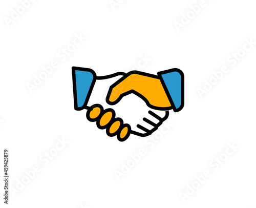 Handshake premium line icon. Simple high quality pictogram. Modern outline style icons. Stroke vector illustration on a white background. 