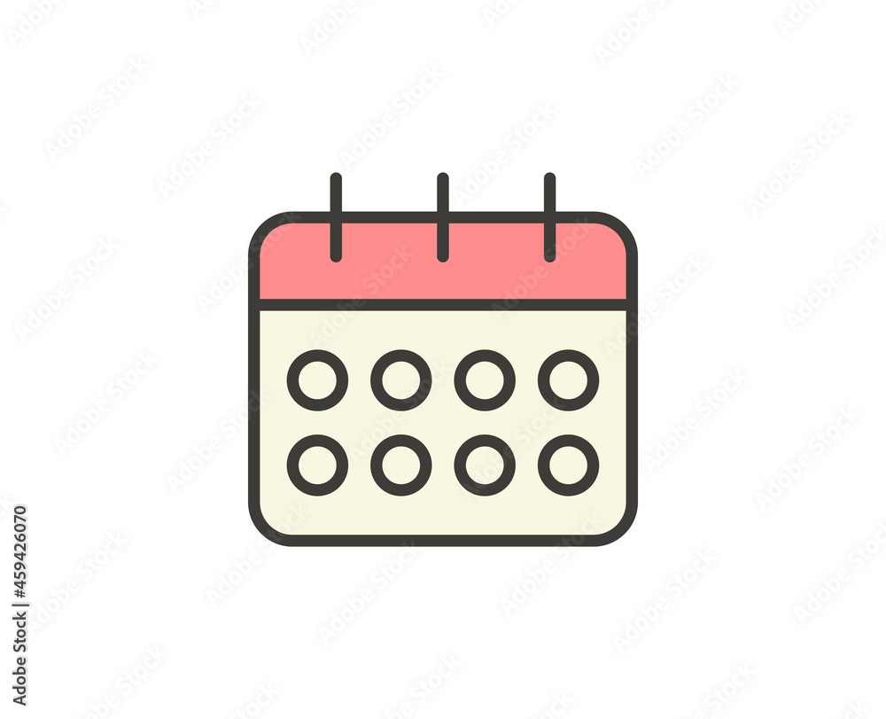Calendar flat icon. Thin line signs for design logo, visit card, etc. Single high-quality outline symbol for web design or mobile app. Marketing outline pictogram. Calendar flat icon. Thin line signs for design logo, visit card, etc. Single high-quality outline symbol for web design or mobile app. Marketing outline pictogram.