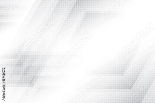Abstract white and gray color, modern design background with geometric shape and halftone effect. Vector illustration.