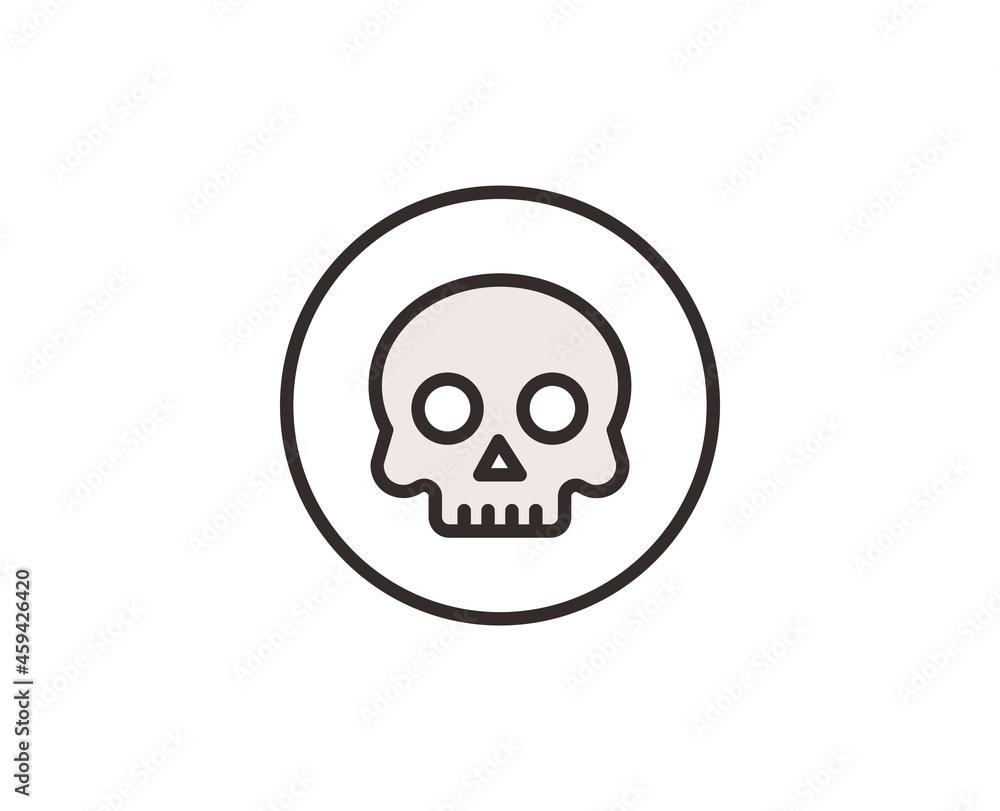Skull line icon. High quality outline symbol for web design or mobile app. Thin line sign for design logo. Color outline pictogram on white background Skull line icon. High quality outline symbol for web design or mobile app. Thin line sign for design logo. Color outline pictogram on white background