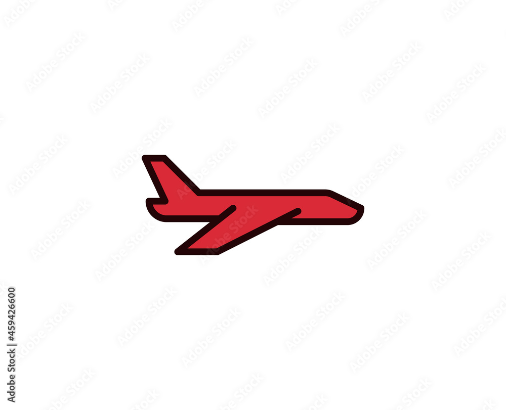 Obraz premium Plane line icon. Vector symbol in trendy flat style on white background. Travel sing for design.