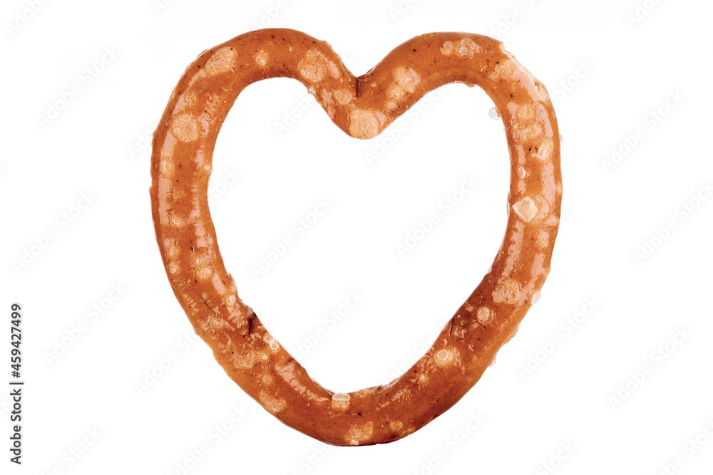 One pretzel snack isolated on white One pretzel snack isolated on white