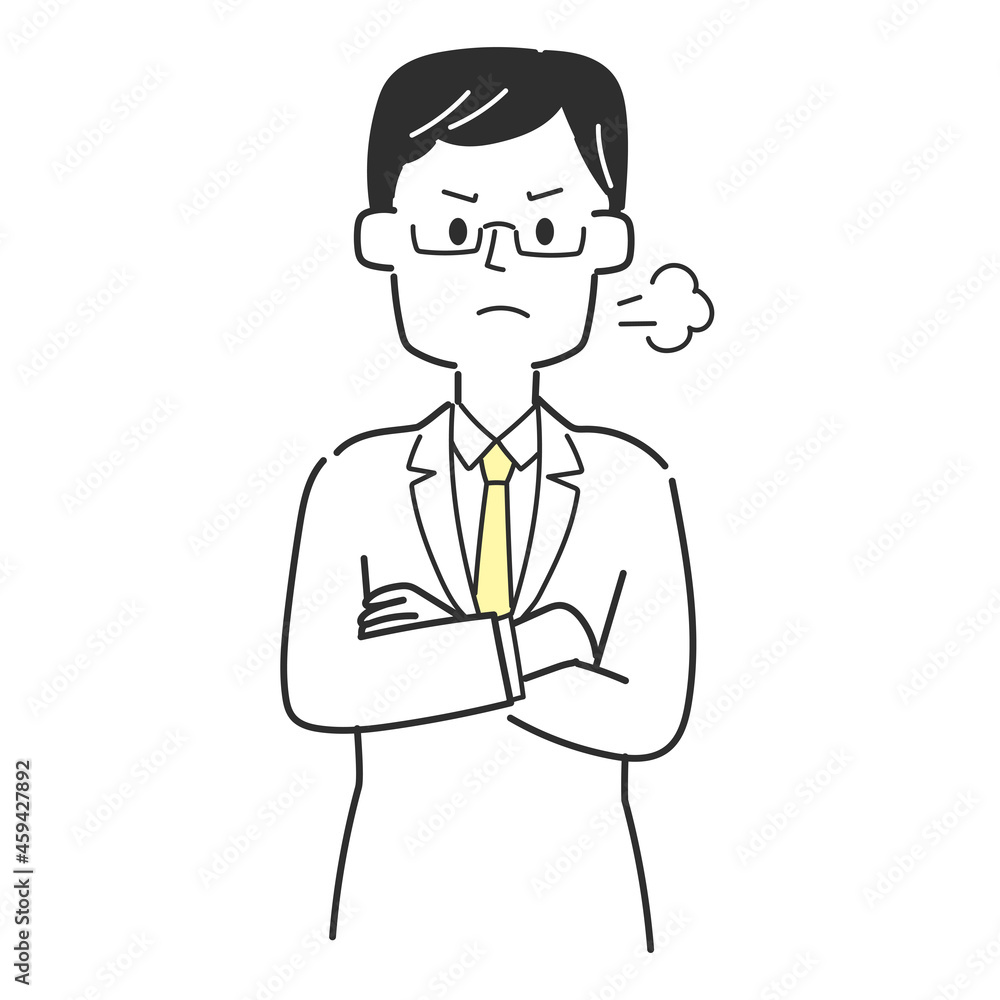 怒っている医師のイラスト 怒っている医師のイラスト