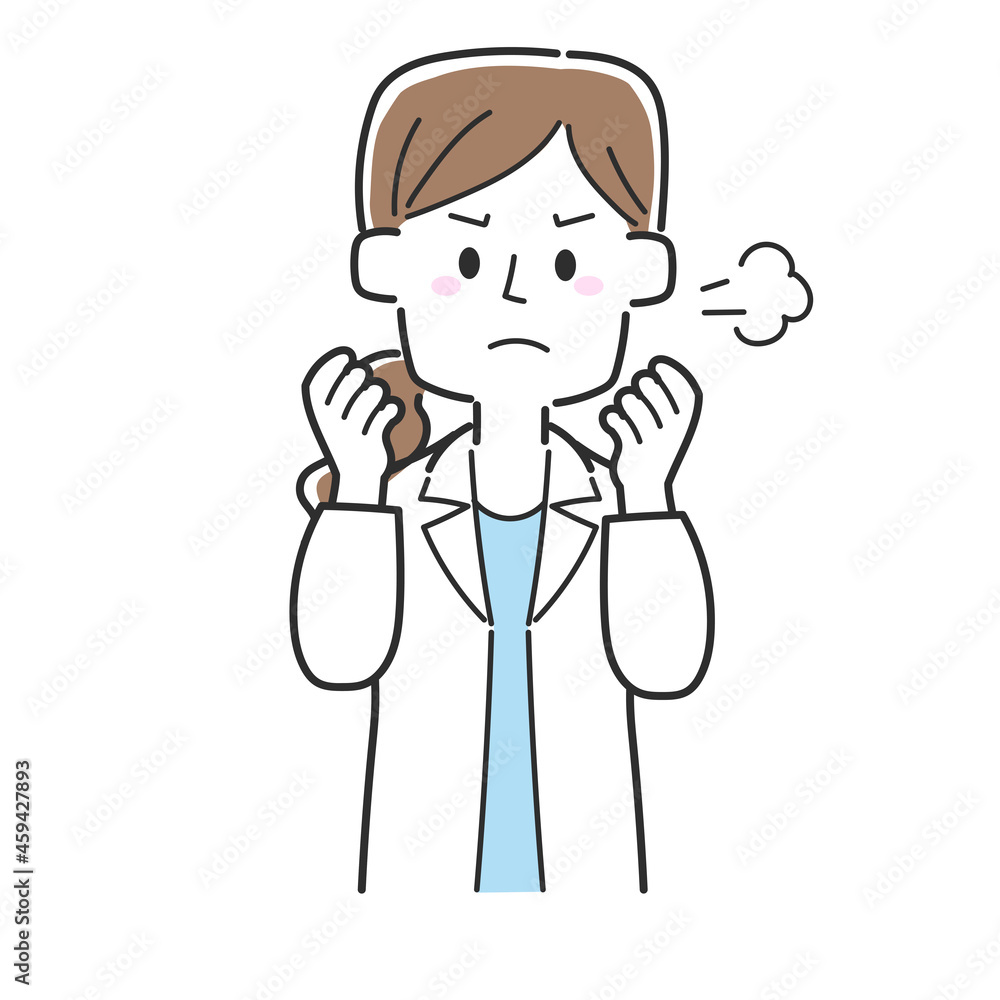 怒っている医師のイラスト 怒っている医師のイラスト