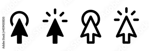 Computer mouse click cursor icons set. Clicking symbol
