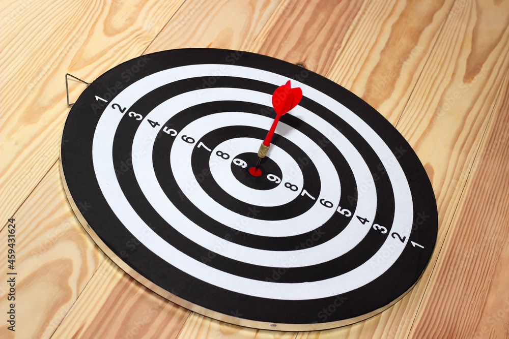 The darts hit the target. Successful business concept, leadership and victory The darts hit the target. Successful business concept, leadership and victory