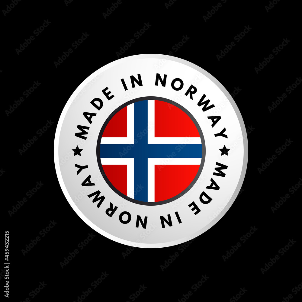 Made in Norway text emblem badge, concept background Made in Norway text emblem badge, concept background