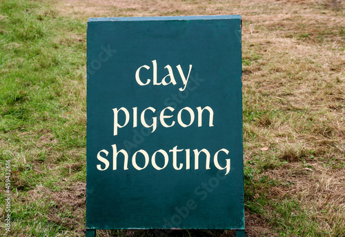 Clay Pigeon Shooting Sign at a Country Show