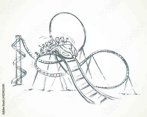 Roller coaster. Vector drawing