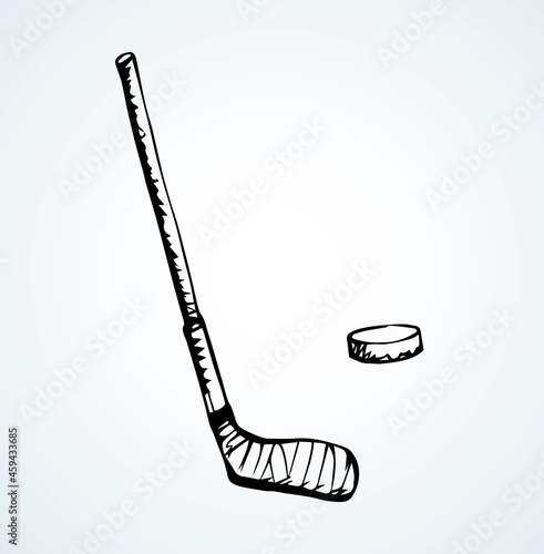 Hockey stick. Vector drawing