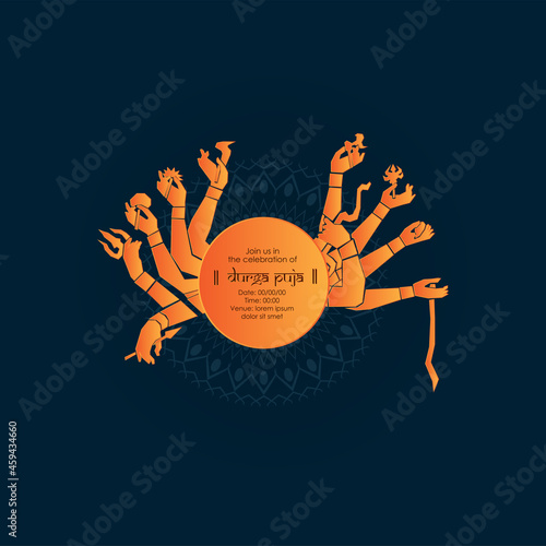 abstract illustration of durga puja.