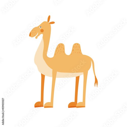 Cute camel in simple hand drawn style. Camel isolated on a white background.  © Jane