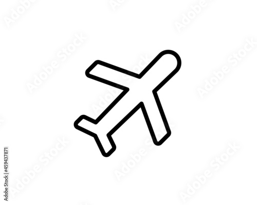 Airplane arrival icon in trendy flat style isolated on white background. Website pictogram. Internet symbol for your web site design, logo, app, UI. Vector illustration, EPS10.