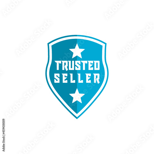 Trusted Seller Stamp Logo Design isolated on white background
