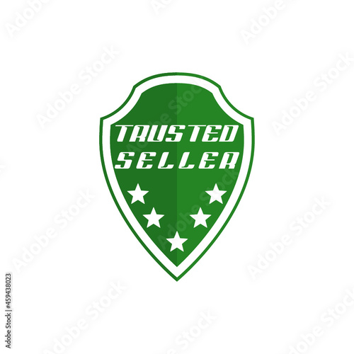 Trusted Seller Stamp Logo Design isolated on white background