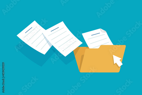 open folder icon. Folder with documents,flat design icon vector illustration