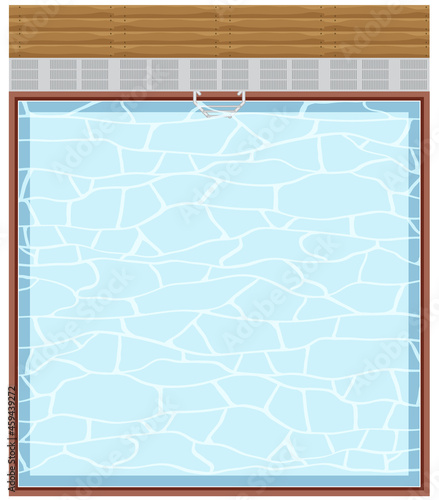Top view of swimming pool on white background