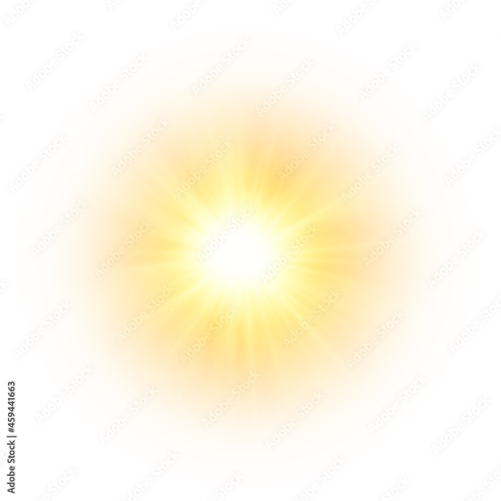 Flash yellow sun, star flashed with sparkles. Flash yellow sun, star flashed with sparkles.