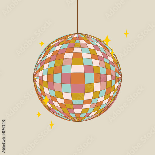 Retro 60s - 70s style with a rainbow hippie sun in a simple linear style. Naive boho style by hand, festival of colors and music, signs of peace and free love
