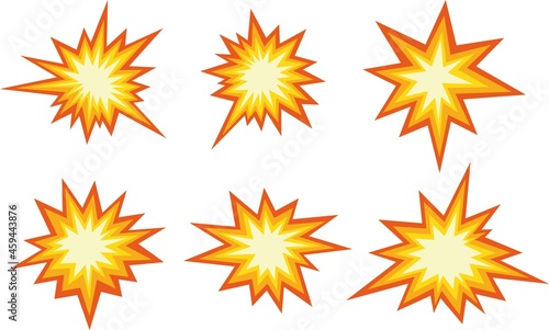 Vector illustration of the shape of an explosive collision