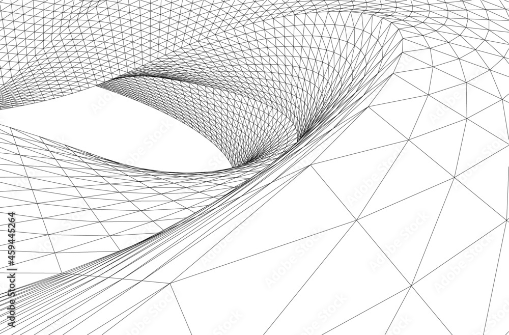 Naklejka premium abstract modern architecture digital illustration