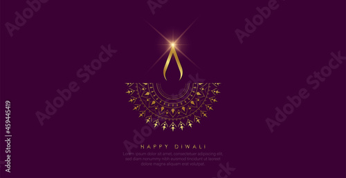 Abstract illustration of diya on Diwali celebration.