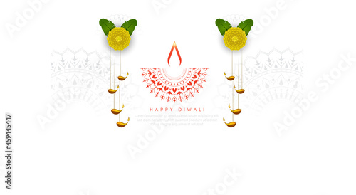 Abstract illustration of diya on Diwali celebration.